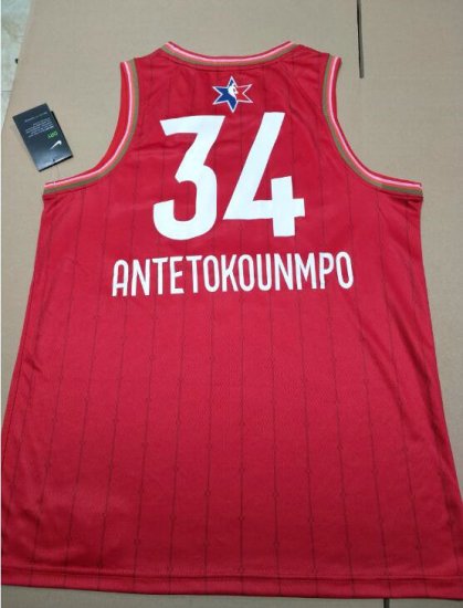 34 Antetokounmpo 2020 All star game jersey red